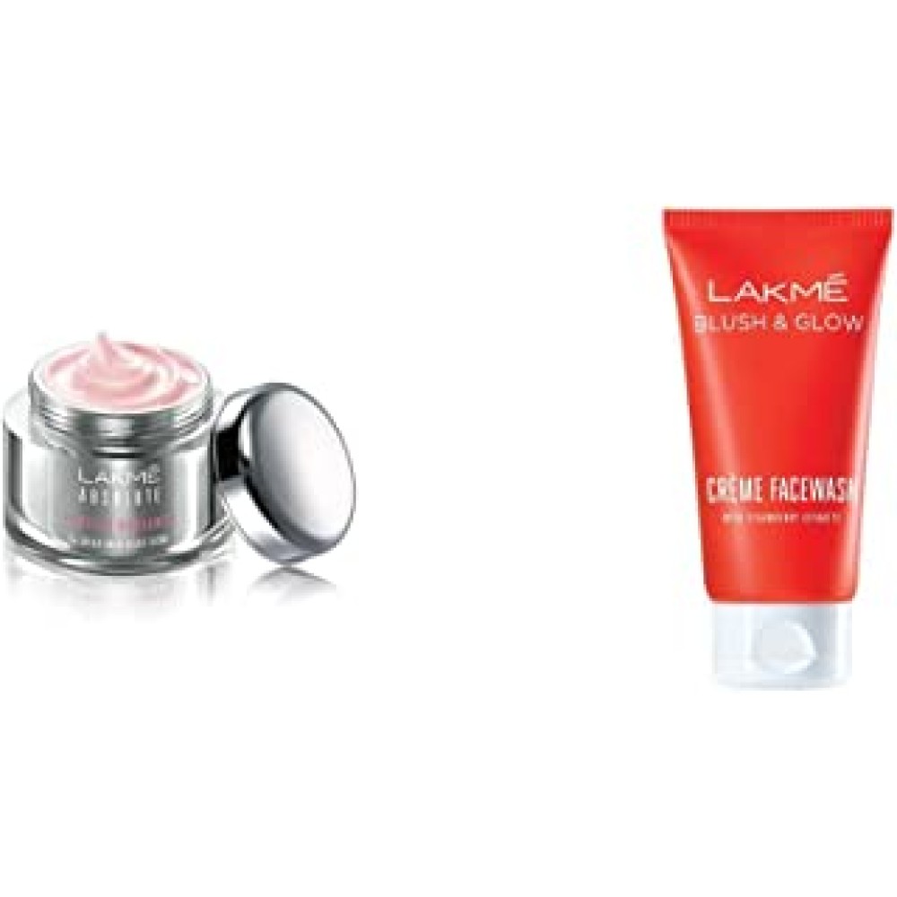 Lakmé Absolute Perfect Radiance Skin lightening/Brightening Night Crème, 50g and Strawberry Creme Face Wash, 100g