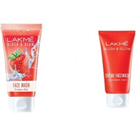 Lakmé Blush & Glow Gel Face Wash, Strawberry Blast, 100g And Lakmé Strawberry Creme Face Wash, 100g