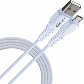 pTron Solero M241 2.4A Micro USB Data & Charging Cable, Made in India, 480Mbps Data Sync, Durable 1-Meter Long USB Cable for Micro USB Devices (White)