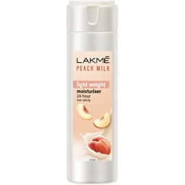 Lakme Peach Milk Moisturizer Body Lotion, Lightweight, Non-Sticky, Locks Moisture For 24 Hrs, 120 ml