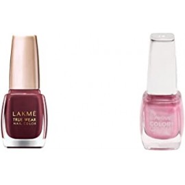 LAKMÃ‰ True Wear Glossy Nail Color, Reds and Maroons 401, 9 ml and LAKMÃ‰ True Wear Color Crush Glossy Nail Color, Shade 14, 9 ml