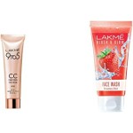 Lakme Complexion Care Face Cream, Beige, 9g & Lakme Blush & Glow Strawberry Freshness Gel Face Wash With Strawberry Extracts, 100 g