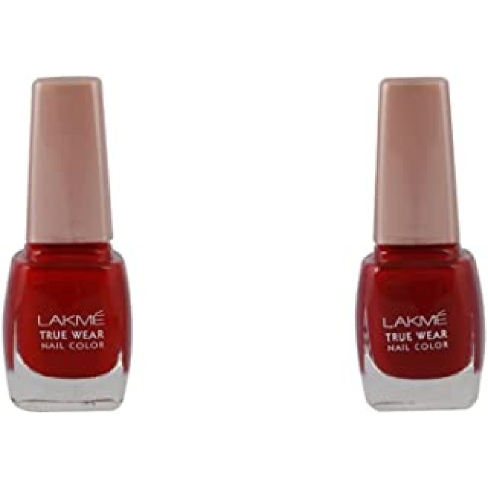 Lakmé True Wear Nail Color, Shade D415, 9 ml and Lakmé True Wear Nail Color, Reds and Maroons D417, 9 ml
