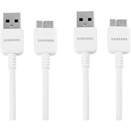 Samsung USB 3.0 Data Cable for Galaxy Note 3, 2 Pack - Non-Retail Packaging - White