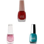 Lakmé True Wear Nail Color, Shade D415, 9 ml and Lakmé True Wear Color Crush Nail Color, Shade 14, 9 ml and Lakmé True Wear Color Crush Nail Color, Blue 27, 9ml