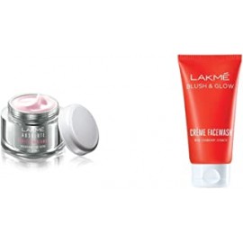 Lakme Absolute Perfect Radiance Skin Brightening Day Creme, Light, 50g & Lakme Strawberry Creme Face Wash, 100g