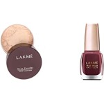 Lakme Rose Face Powder, Soft Pink, 40g & Lakme True Wear Nail Polish, Reds and Maroons 401, Long Lasting Gel Nail Paint for Women - Glossy Finish, Chip Resistant Nails, 9 ml