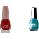 Lakmé True Wear Nail Color, Shade D415, 9 ml and Lakmé True Wear Color Crush Nail Color, Blue 27, 9ml