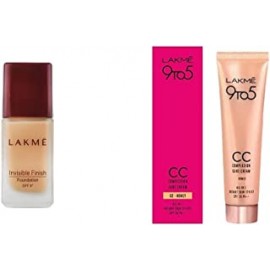 Lakmé Invisible Finish SPF 8 Foundation, Shade 01, 25ml And Lakmé9 to 5 Complexion Care CC Cream, Honey, 30g