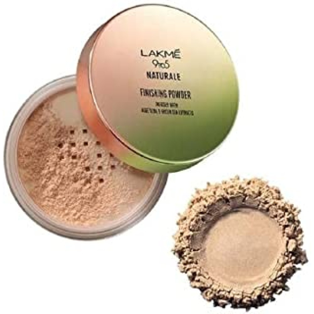 Lakmé 9 to 5 Naturale Finishing Powder(Infused with Aloe Vera & Green Tea extracts) Compact (Brown, 8 g)