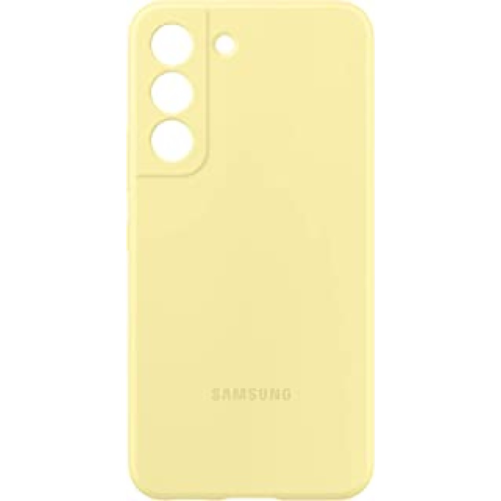 Samsung Galaxy S22 Silicone Cover, Protective Phone Case, Soft, Sleek Protection, Slim Design, Matte Finish, US Version, Yellow,EF-PS901TYEGUS