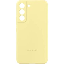 Samsung Galaxy S22 Silicone Cover, Protective Phone Case, Soft, Sleek Protection, Slim Design, Matte Finish, US Version, Yellow,EF-PS901TYEGUS