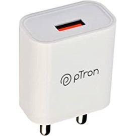 pTron Volta 12W USB Charger, Fast Charging, Made in India, BIS Certified Single Port USB Wall Adapter Without Cable for All iOS & Android Devices (White)
