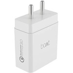 Boat Wcd Micro USB Dual Qc Port Wall Charger with Simultaneous 36W Charge Support, 18W Quick Charge Support for Qc Devices, Pins& Type C Cable for Cellular Phones (White)