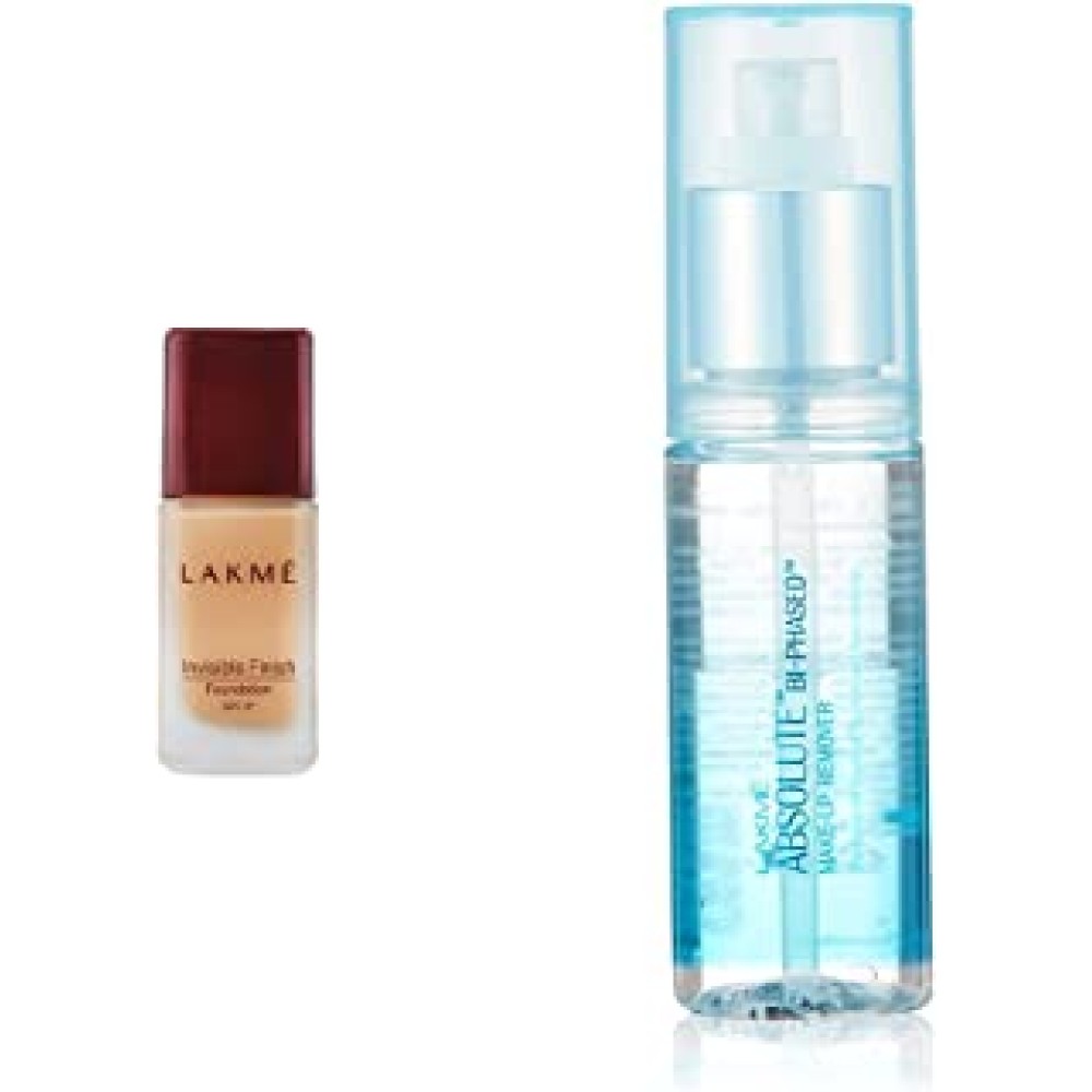 Lakme © Invisible Finish SPF 8 Foundation, Shade 01, 25ml And Lakme © Absolute Bi Phased Makeup Remover, 60ml