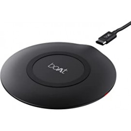 boAt floAtpad 350 Qi Certified Wireless Charger with 6mm Transmission Range, Smart IC Protection Against Damage & 1 Type C Output Cable(Carbon Black)
