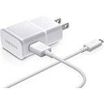 Samsung OEM 2-Amp Adapter with 5-Feet Micro USB Data Sync Charging Cables for Galaxy S2/S3/S4 Active/Note 1/2 - Non-Retail Packaging - White