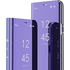 Samsung Note 9 Case, COTDINFORCA Mirror Design Clear View Flip Bookstyle Luxury Protecter Shell with Kickstand Case Cover for Samsung Galaxy Note 9 (2018). Flip Mirror: Purple