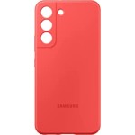 Samsung Galaxy S22 Silicone Cover, Protective Phone Case, Soft, Sleek Protection, Slim Design, Matte Finish, US Version, Coral, (EF-PS901TPEGUS)