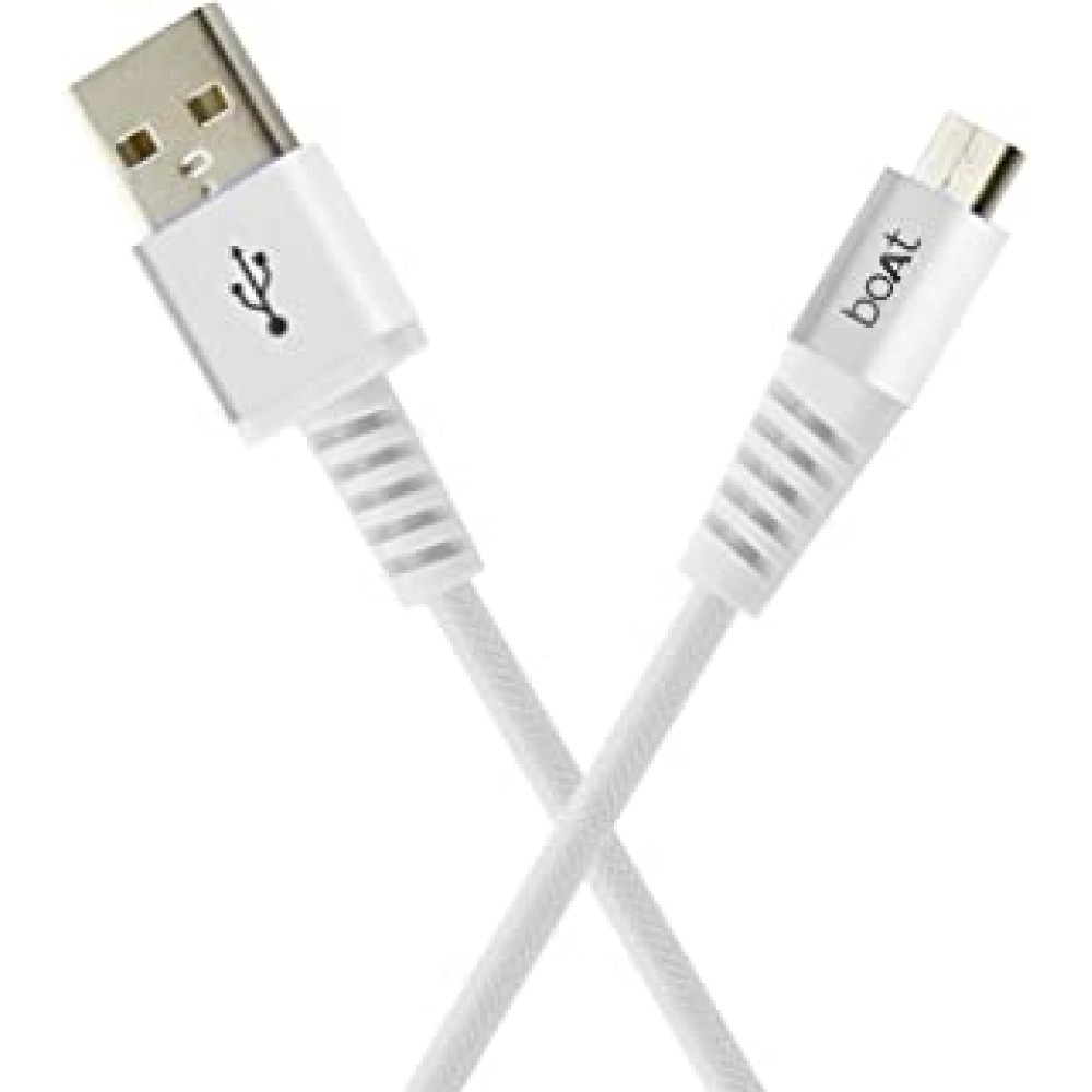 boAt Rugged V3 Braided Micro USB Cable (Pearl White)