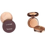 Lakme © Rose Face Powder, Soft Pink, 40g And 9 to 5 Flawless Matte Complexion Compact, Melon, 8g