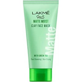 LAKMÉ 9To5 Matte Moist Clay Mask, With Green Tea & Mineral Clays For Matte And Oil Free Look, 50g