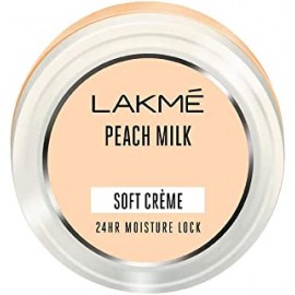 Lakme Peach Milk Soft Creme Moisturizer, Lightweight Face Cream, Non Sticky, Locks Moisture For 24 Hours For Soft And Glowing Skin, 100 g