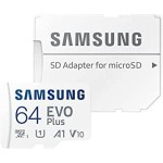 Samsung Evo Plus 64GB MicroSD XC Class 10 UHS-1 Mobile Memory Card for Samsung Galaxy J3 J1 Nxt Ace A9 A7 A5 A3 Tab A 7.0 E 8.0 View On7 On5 Z3 with MemoryMarket MicroSD & SD Memory Card Reader
