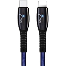 pTron Solero Evo 2.4A Type-C to iOS Device Data & Fast Charging Cable, 480Mbps Data Sync, Strong & Durable 1.2 Meter Long USB Cable- (Blue)