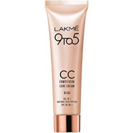 LAKMÉ 9 to 5 CC Cream Mini, 01 Beige, Light Face Makeup with Natural Coverage, SPF 30 Tinted Moisturizer to Brighten Skin, Conceal Dark Spots, 9g