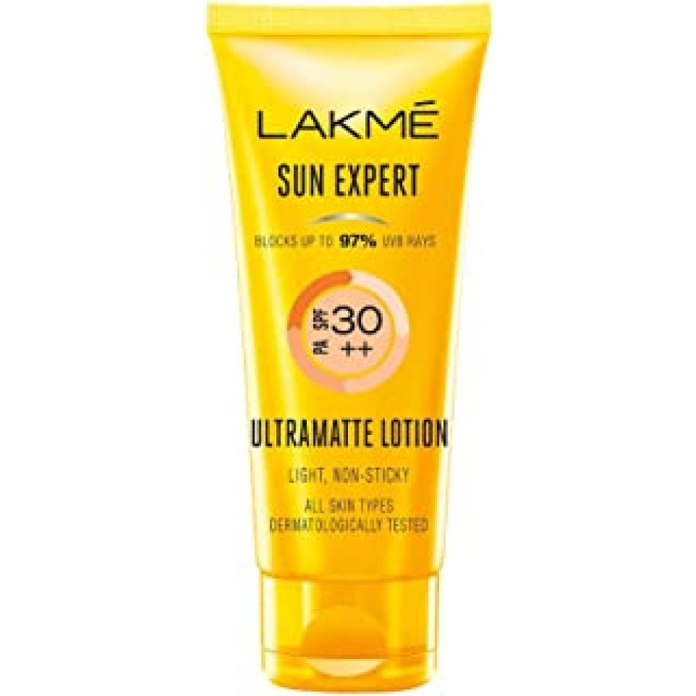 LAKMÉ Sun Expert SPF 30 PA++ Ultra Matte Lotion Sunscreen Cream, Blocks Upto 97% Harmful Sunrays, 100 ml