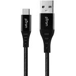 PTron Solero TB301 3A Type-C Data and Fast Charging Cable, Made in India, 480Mbps Data Sync, Strong and Durable 1.5-Meter Nylon Braided USB Cable for Type-C Devices for Charging Adapter (Black)
