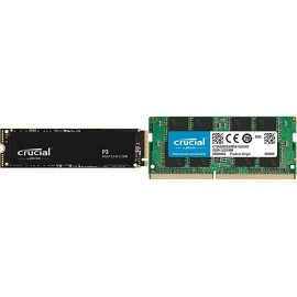 Crucial P3 500GB PCIe 3.0 3D NAND NVMe M.2 SSD, up to 3500MB/s - CT500P3SSD8 & RAM 8GB DDR4 2666 MHz CL19 Laptop Memory CT8G4SFRA266