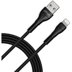 pTron Solero i241 2.4A Lighting to USB Fast Charging Data & Sync USB Cable Compatible for iPhone/iPad, Made in India Durable & Tangle-Free & 1 Meter/3Ft Length (Black)