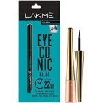 Lakmé Eyeconic Kajal, Black, 0.35g with Lakmé 9 to 5 Impact Eye Liner, Black, 3.5ml