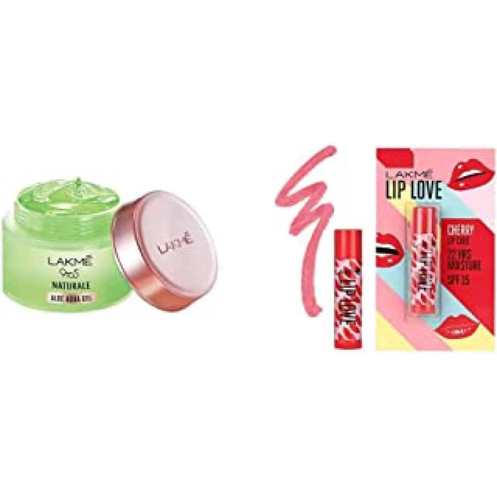 Lakmé 9 to 5 Naturale Aloe Aquagel, 50g And Lakmé Lip Love Chapstick, Spf15, Cherry, 4.5 g