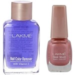 Lakmé True Wear Nail Color, Pinks N238, 9ml & Lakmé Nail Color Remover, 27ml