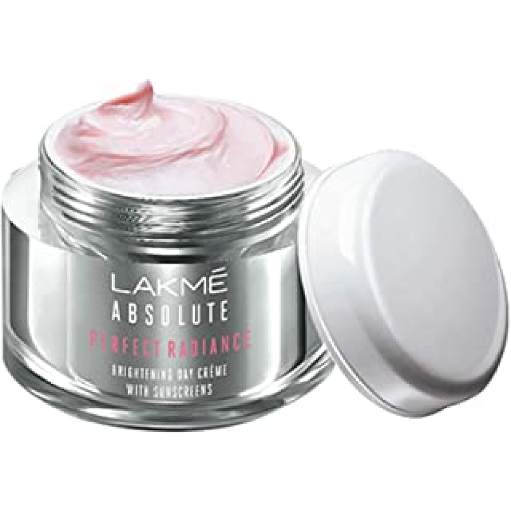 LAKMÉ Absolute Perfect Radiance Brightening Day Crème (Cream) with Niacinamide & Micro Crystals, 28g