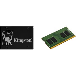 Kingston 256GB KC600 SATA 3 6.35 cm (2.5") Internal SSD (SKC600/256G) & Value Memory 8GB DDR4 3200Mhz Laptop SO DIMM RAM, CL-22,(KVR32S22S8/8), Green