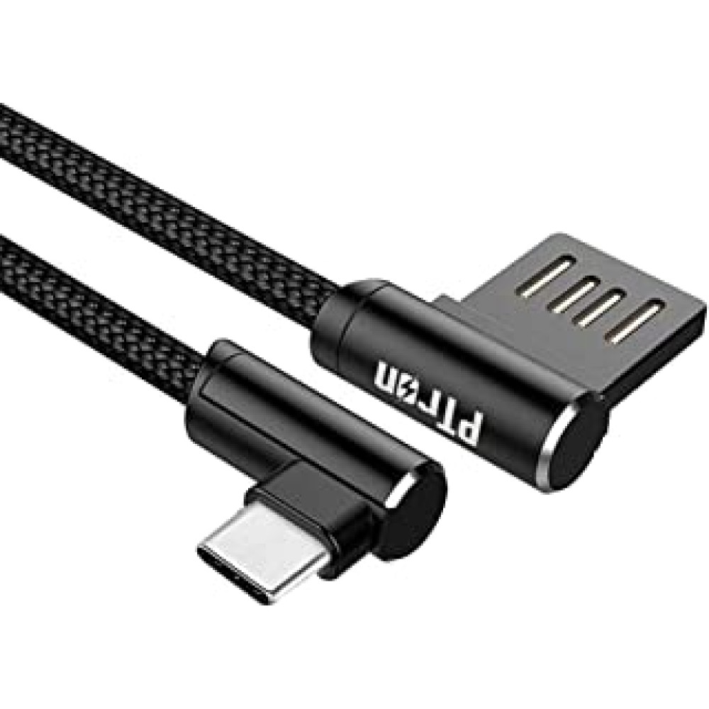 pTron Solero Type-C Fast Charging 1.2m Long Nylon Braided Strong USB Cable - (Black)