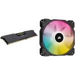 Corsair Vengeance LPX 8GB (1x8GB) DDR4 3200MHZ C16 Desktop RAM (Black) & iCUE SP120 RGB Elite Performance 120mm PWM Single Fan