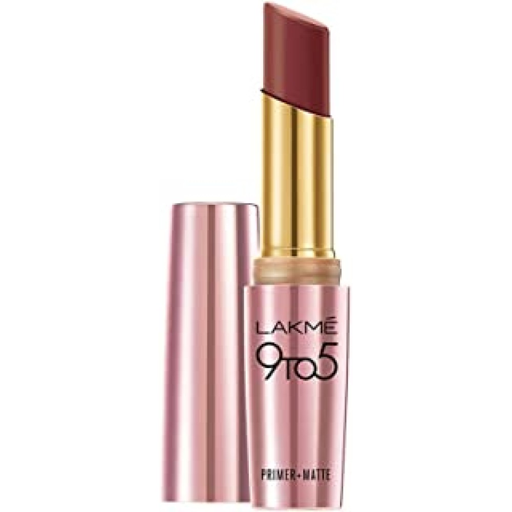 Lakme 9 to 5 Primer and Matte Lip Color, Sangria Weekend, 3.6g