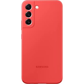 Samsung Galaxy S22+ Silicone Cover, Protective Phone Case, Soft, Sleek Protection, Slim Design, Matte Finish, US Version, Coral (EF-PS906TPEGUS)