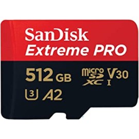 SanDisk Extreme Pro microSD UHS I Card 512GB for 4K Video on Smartphones,Action Cams,Drones 200MB/s Read, 140MB/s Write