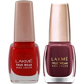 Lakmé True Wear Nail Color, Reds & Maroons 404, 9 ml & Lakme True Wear Nail Polish, Reds and Maroons 401, Long Lasting Gel Nail Paint for Women - Glossy Finish, Chip Resistant Nails, 9 ml