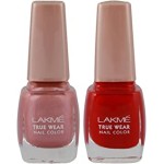 Lakmé True Wear Nail Color, Pinks N238, 9ml and Lakmé True Wear Nail Color, Reds & Maroons 404, 9 ml