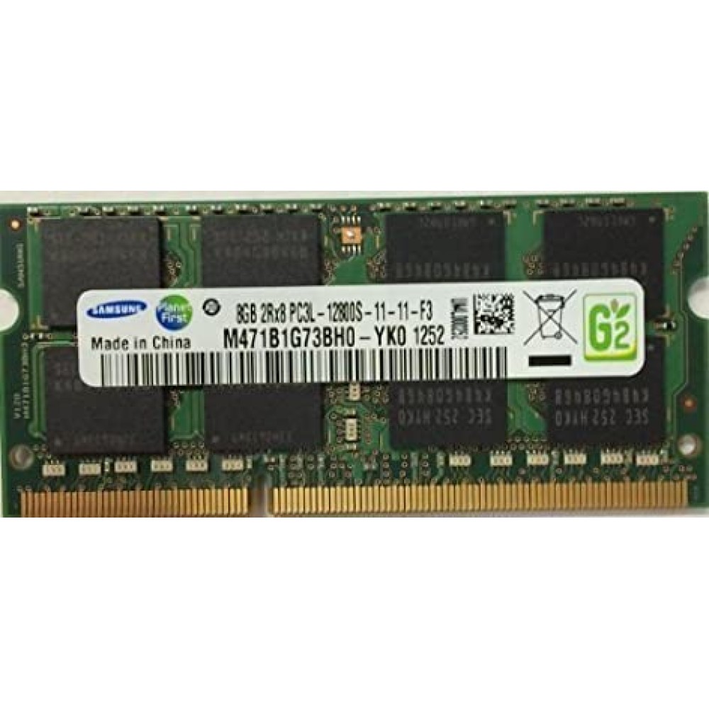 Samsung 8GB PC3L-12800 DDR3L 1.35V 1600 204-Pin SoDimm Laptop Memory Module M471b1g73bh0-yk0