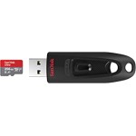 SanDisk Ultra microSD UHS-I Card 256GB, 120MB/s R & Ultra 128 GB USB 3.0 Pen Drive (Black)