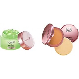 Lakmé 9 to 5 Naturale Aloe Aquagel, 50g And Lakmé 9 to 5 Primer with Matte Powder Foundation Compact, Silky Golden, 9g