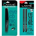 Lakme Set Of Eyeconic Curling Mascara & 2 Eyeconic Kajal